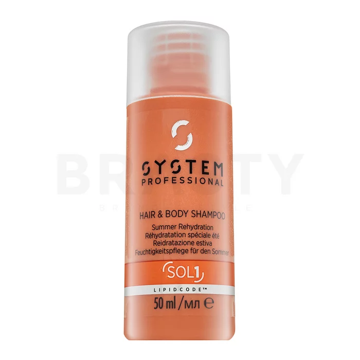 System Professional Solar Hair & Body Shampoo șampon și gel de duș 2 în 1 pentru păr deteriorat de razele soarelui 50 ml