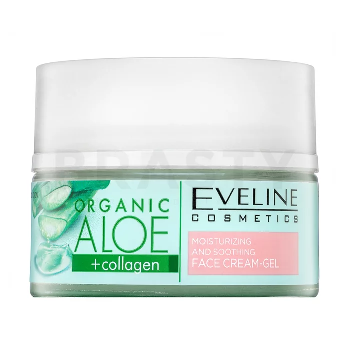 Eveline Organic Aloe + Collagen Face Cream Gel gel per il viso per tutti i tipi di pelle 50 ml