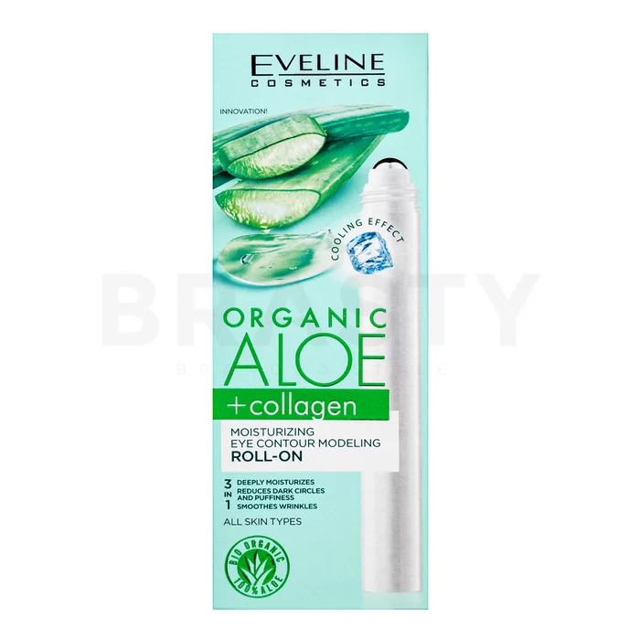 Eveline Organic Aloe+Collagen Moisturizing Roll On Eye Contour roll-on hidratáló hatású 15 ml