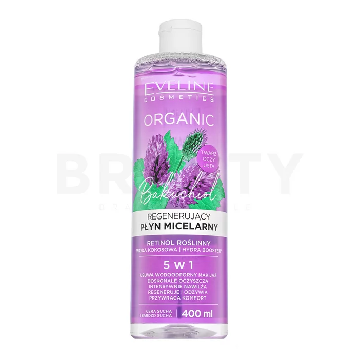 Eveline Organic Bakuchiol acqua micellare struccante per tutti i tipi di pelle 400 ml
