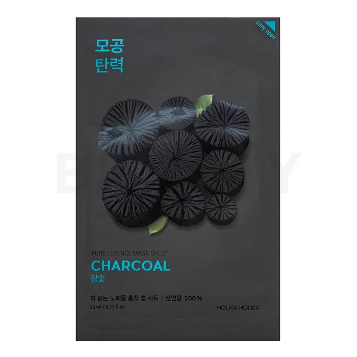 Holika Holika Pure Essence Mask Sheet Charcoal linnen masker tegen huidonzuiverheden 23 g