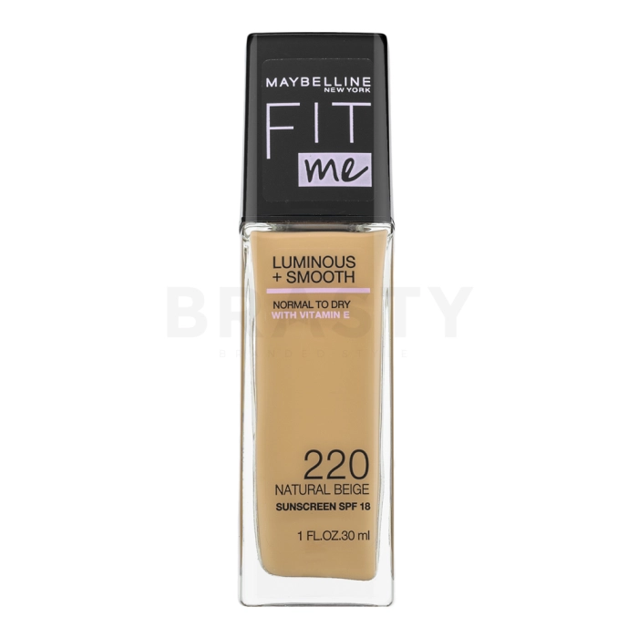 Maybelline Fit Me! Luminous + Smooth Foundation течен фон дьо тен за уеднаквена и изсветлена кожа 220 Natural Beige 30 ml