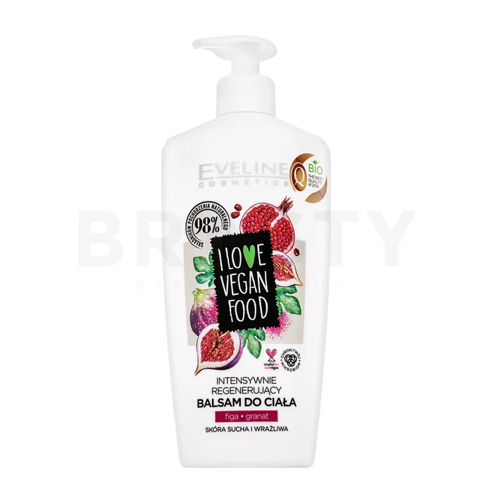 Eveline I Love Vegan Food Balm Intensive Regenerates Body Lotion crema per il corpo per tutti i tipi di pelle 350 ml Fig and Pomegranate