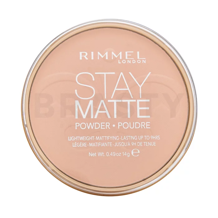 Rimmel London Stay Matte Long Lasting Pressed Powder púder so zmatňujúcim účinkom 002 Pink Blossom 14 g