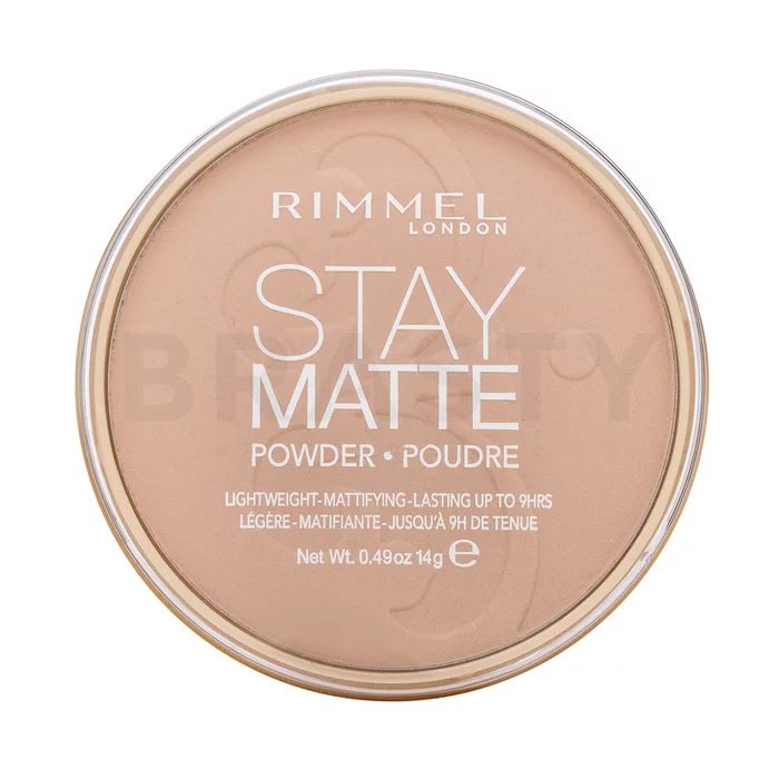 Rimmel London Stay Matte Long Lasting Pressed Powder púder so zmatňujúcim účinkom 003 Peach Glow 14 g