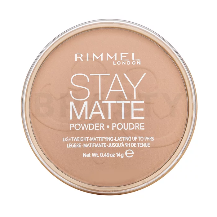 Rimmel London Stay Matte Long Lasting Pressed Powder púder so zmatňujúcim účinkom 005 Silky Beige 14 g