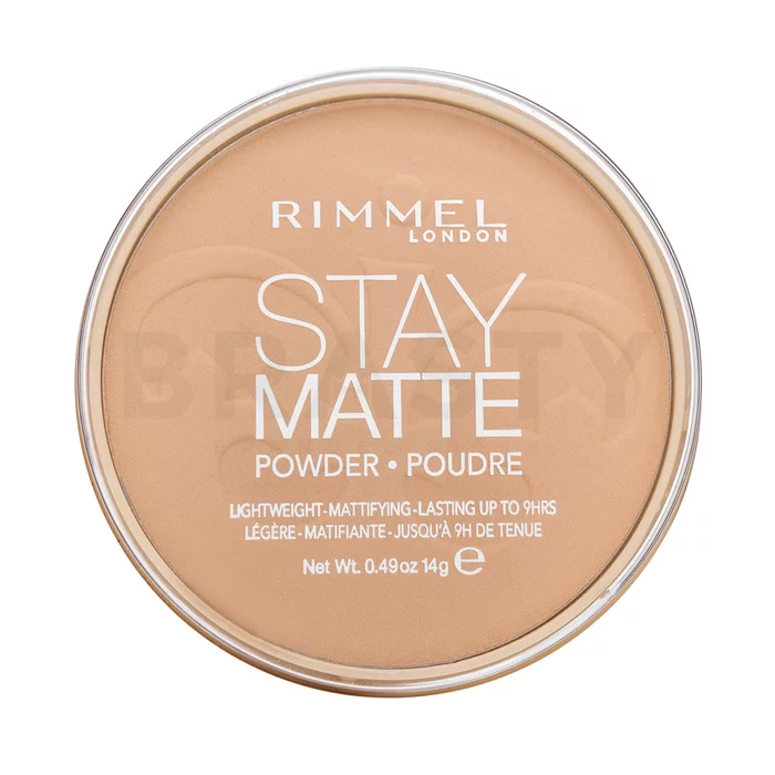Rimmel London Stay Matte Long Lasting Pressed Powder púder so zmatňujúcim účinkom 006 Warm Beige 14 g