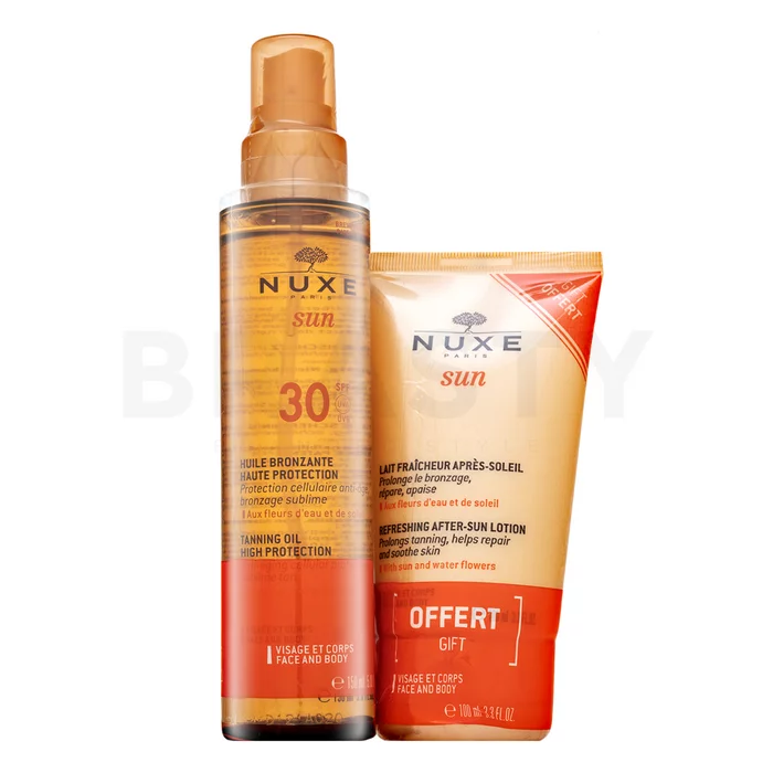 Nuxe Sun Tanning Oil SPF30 150ml + Free After Sun Milk 100ml olio abbronzante per viso e corpo