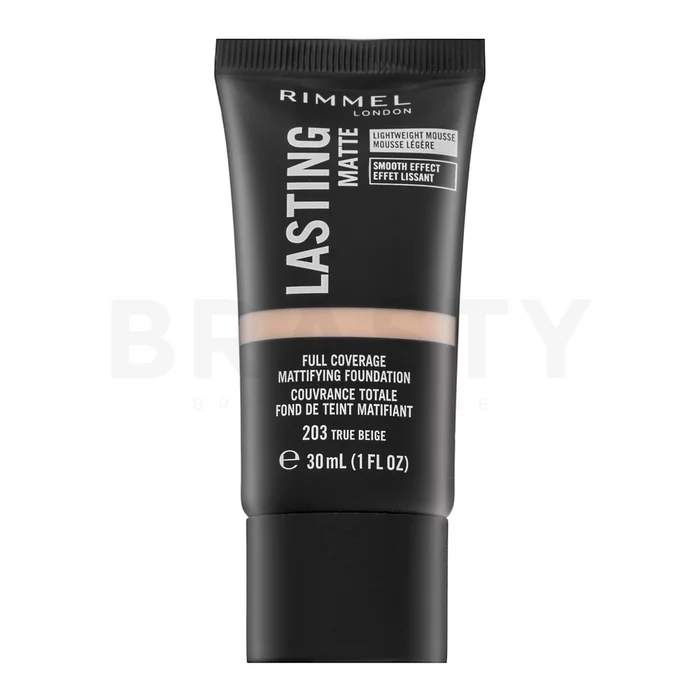 Rimmel London Lasting Matte Full Coverage Mattifying Foundation tekutý make-up so zmatňujúcim účinkom 203 30 ml