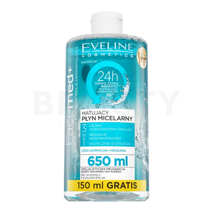 Eveline FaceMed+ Mattifying Micellar Water apă micelară pentru piele normală / combinată 650 ml