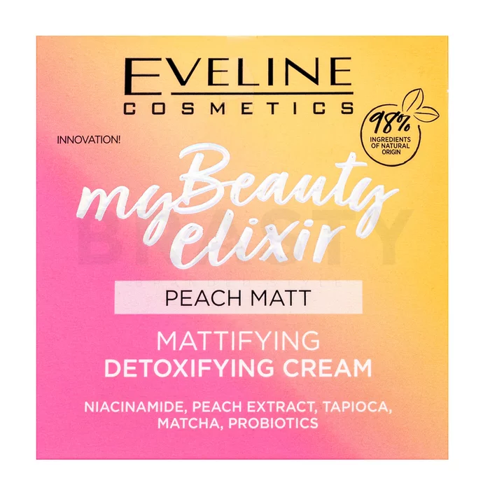 Eveline My Beauty Elixir Mattifying and Detoxifying Face Cream Peach Matt detoxikační krém pro mastnou pleť 50 ml