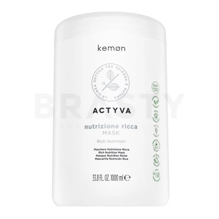 Kemon Actyva Nutrizione Rich Mask mască hrănitoare pentru păr foarte uscat 1000 ml