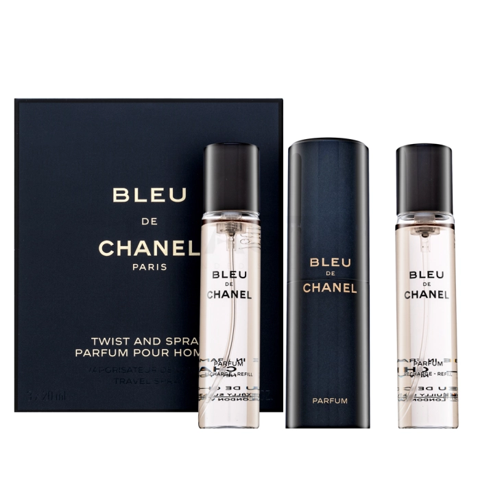 Chanel Bleu de Chanel Parfum - Twist and Spray puur parfum voor mannen 3 x 20 ml
