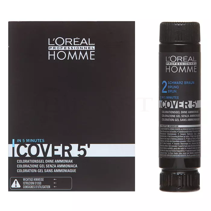 L´Oréal Professionnel Homme Cover 5 farba do włosów No. 2 Black - Brown 3 x 50 ml