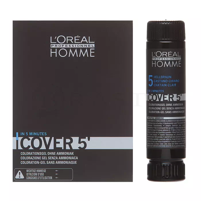 L´Oréal Professionnel Homme Cover 5 farba do włosów No. 5 Light Brown 3 x 50 ml