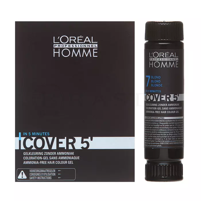 L´Oréal Professionnel Homme Cover 5 farba do włosów No. 7 Medium Blond 3 x 50 ml