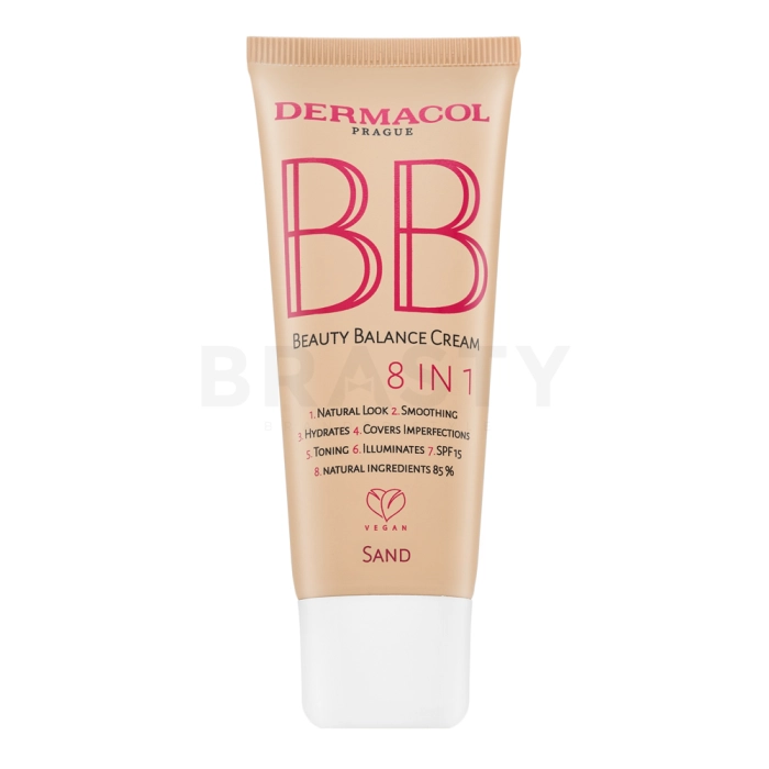 Dermacol BB Beauty Balance Cream 8in1 BB krém pro sjednocenou a rozjasněnou pleť Sand 30 ml