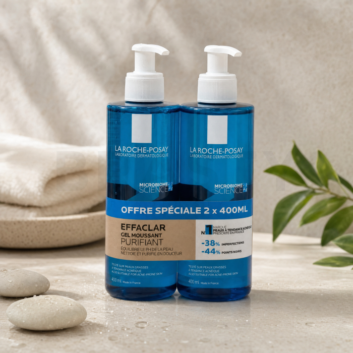 La Roche-Posay Effaclar čistilni gel Gel Moussant Purifiant 2 x 400 ml