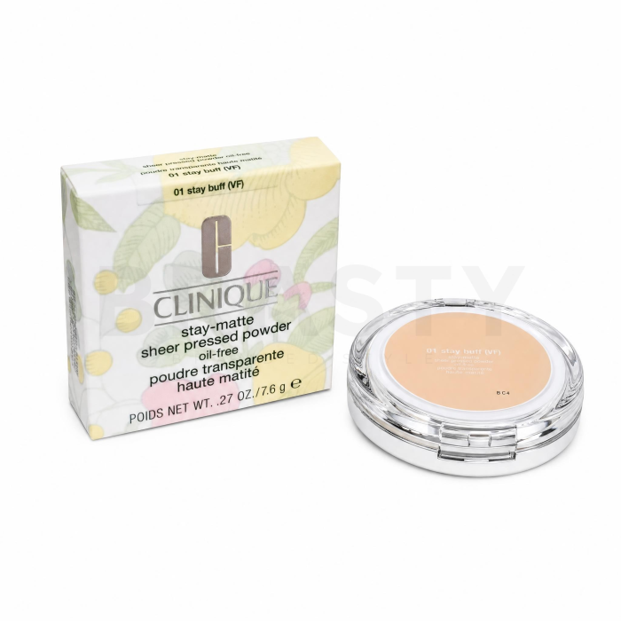 Clinique Stay Matte Sheer Pressed Powder puder z formułą matującą 01 Stay Buff 7,6 g