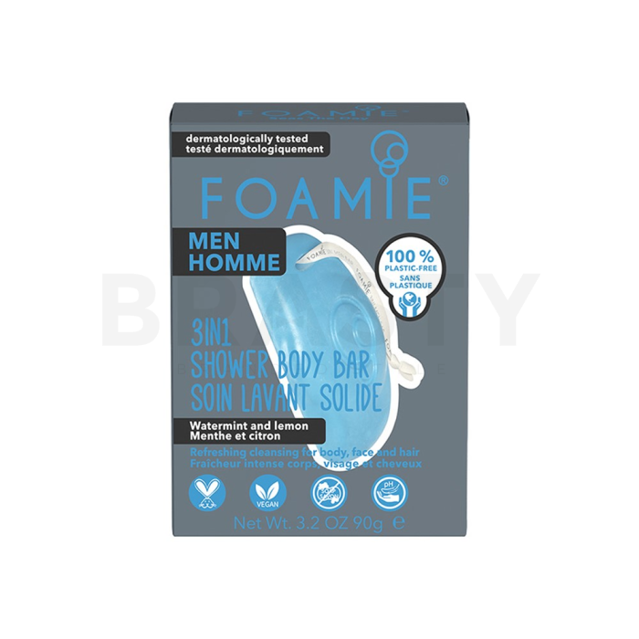 Foamie Men Gel doccia solido 3in1 Shower Body Bar Watermint and Lemon 90 g