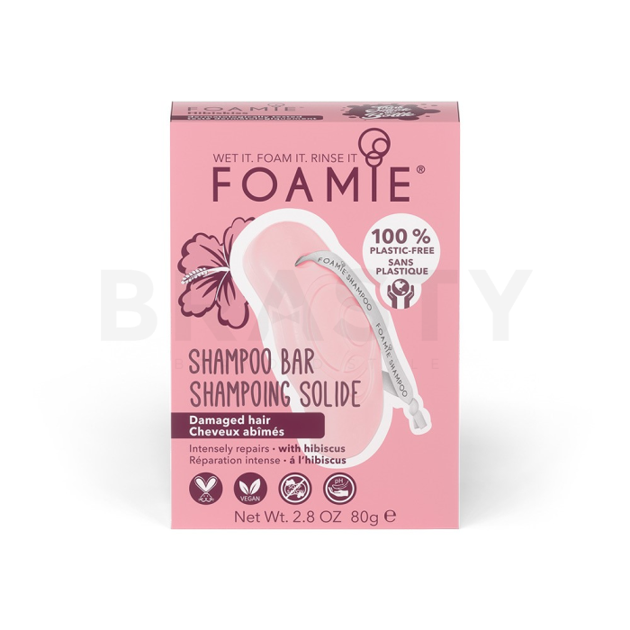Foamie Shampoo Bar șampon solid pentru păr deteriorat Hibiscus 80 g