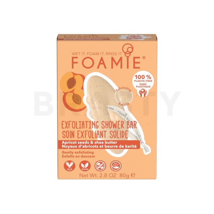 Foamie Trden gel za prhanje Exfoliating Shower Bar Apricot Seeds & Shea Butter 80 g
