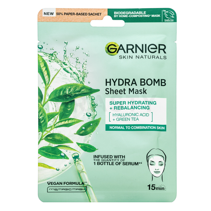 Garnier Skin Naturals Hydra Bomb Sheet Mask reinigingsmasker Super Hydrating + Rebalancing 28 g