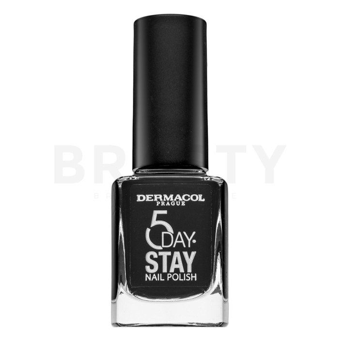 Dermacol 5 Day Stay Nail Polish lac de unghii 55 Black Onyx 11 ml