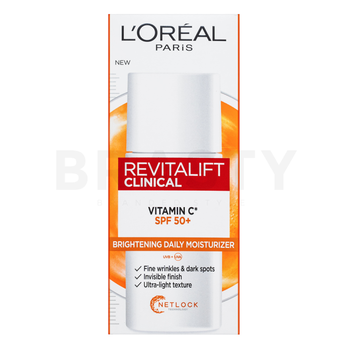 L´Oréal Paris Revitalift Clinical fluido protector de día Brightening Moisturizer Vitamin C SPF 50+ 50 ml