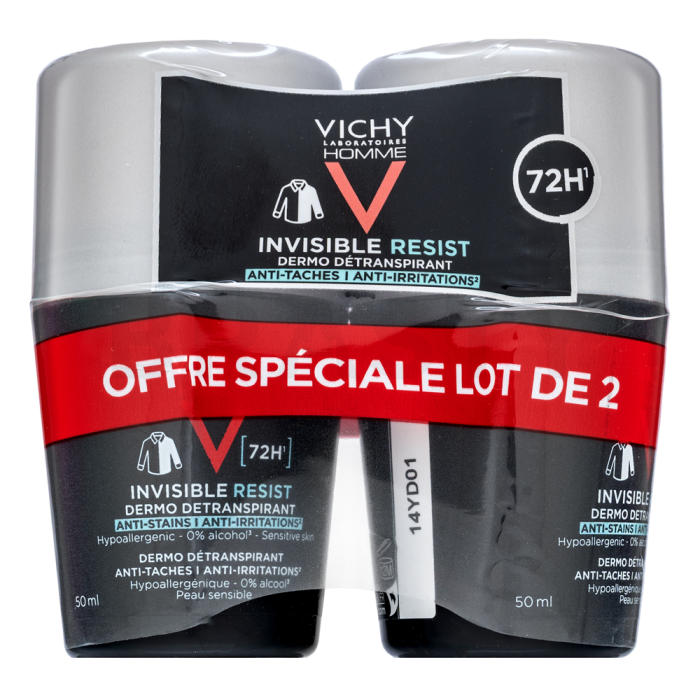 Vichy Homme deodorante 72H Invisible Resist Detranspirant 2 x 50 ml