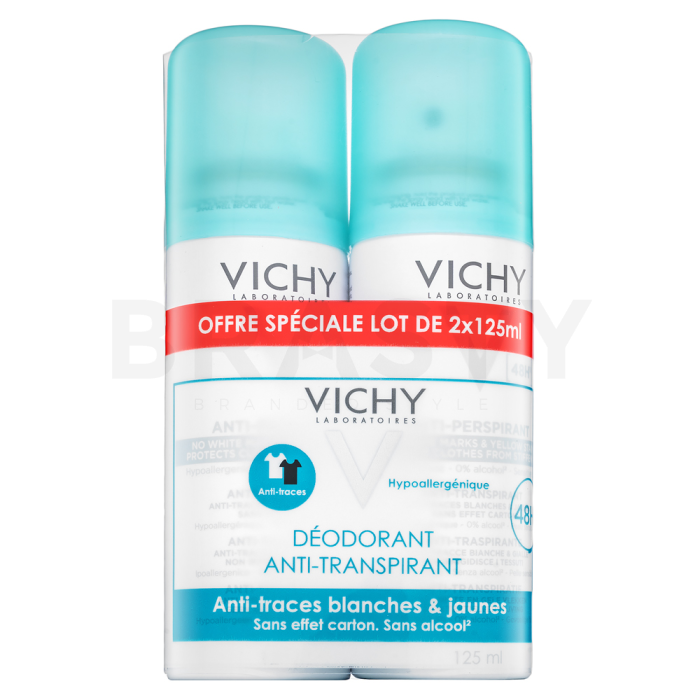 Vichy antiperspirant Deodorant Anti-Transpirant 48H - No Marks 2 x 125 ml