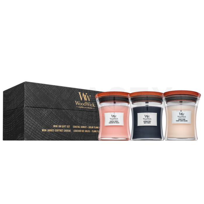 Woodwick Mini Jar Gift Set - Coastal Sunset, Solar Ylang, Evening Onyx 3 x 85 g