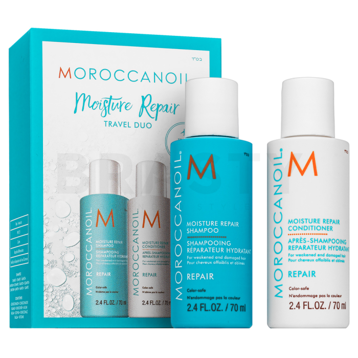 Moroccanoil Moisture Repair Travel Duo nastavite za poškodovane lase 2 x 70 ml
