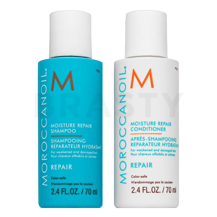 Moroccanoil Moisture Repair Travel Duo nastavite za poškodovane lase 2 x 70 ml