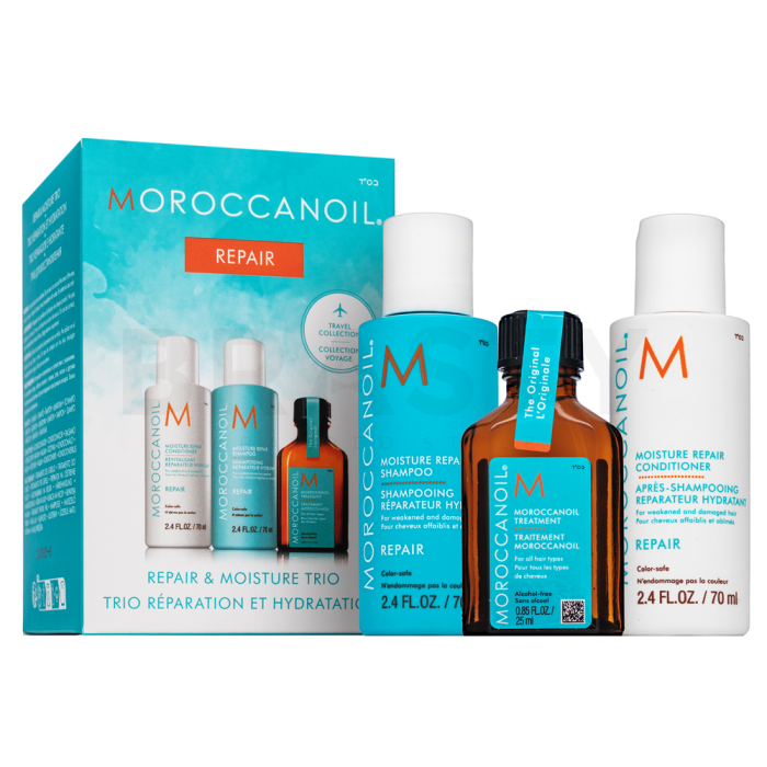 Moroccanoil Repair Repair & Moisture Trio sada pre slabé a poškodené vlasy 2 x 70 ml + 25 ml