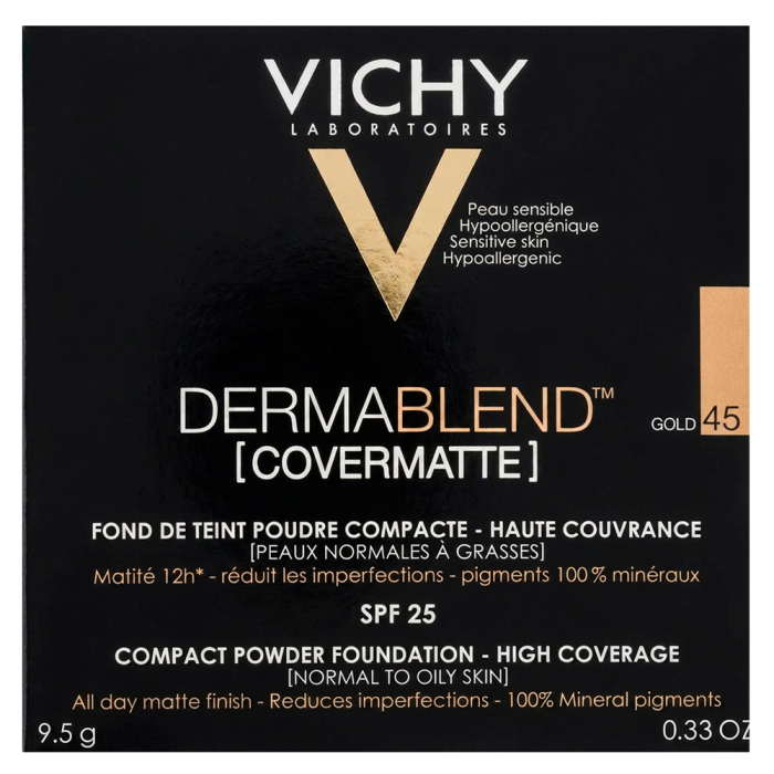 Vichy Dermablend Covermatte poedermake-up met matterend effect 45 Gold 9,5 g