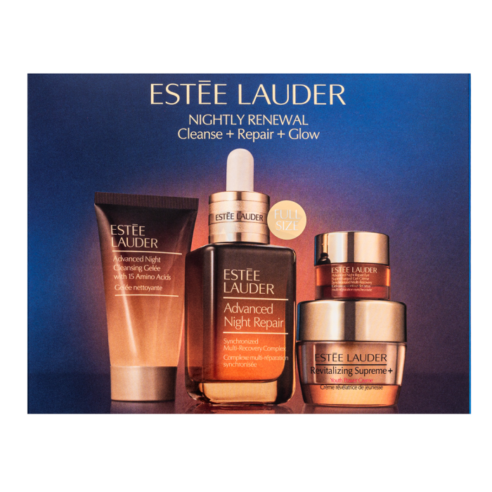 Estee Lauder Nightly Renewal huidverzorgingspakket Cleanse + Repair + Glow 50 ml + 30 ml + 15 ml +5 ml