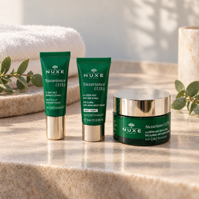 Nuxe The Global Anti-Aging Ritual sada pre starostlivosť o pleť 50 ml + 15 ml + 15 ml