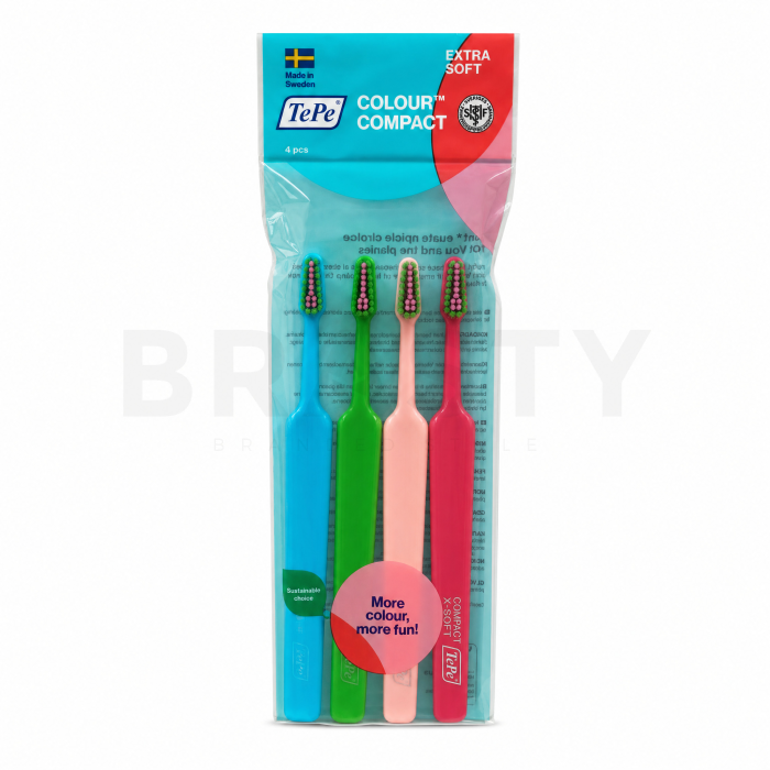 TePe Colour Compact spazzolino da denti Toothbrush 4 pcs Extra Soft