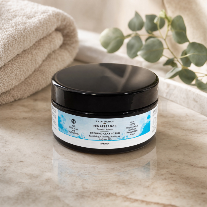 Artègo Rain Dance Renaissance Refining Clay Scrub mascarilla limpiadora Para todo tipo de cabello 200 ml