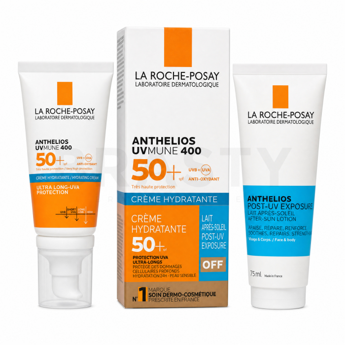 La Roche-Posay ANTHELIOS kit para un bronceado perfecto UVMUNE 400 Hydrating Cream SPF 50 + After-Sun Milk 50 ml + 75 ml