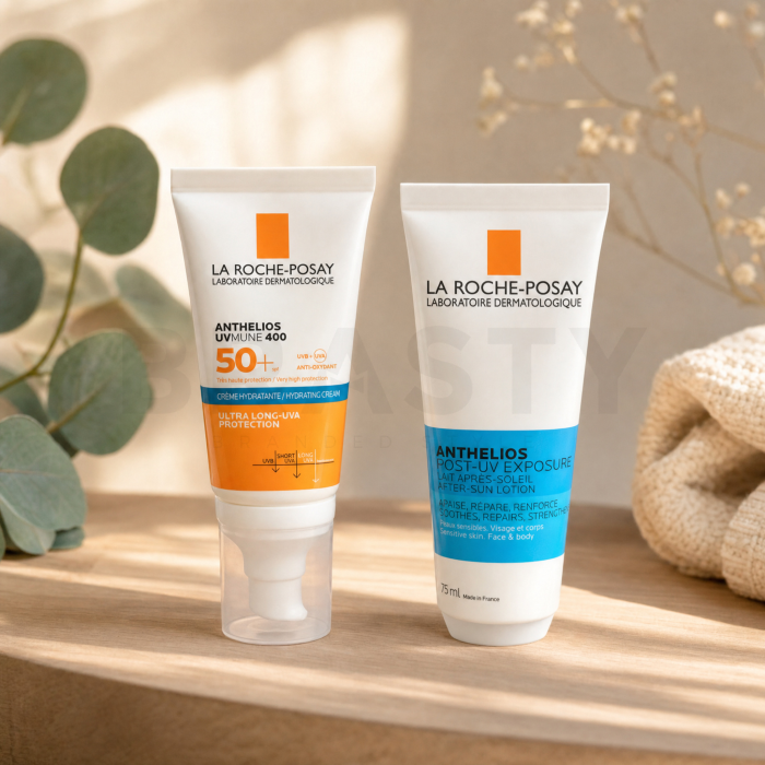La Roche-Posay ANTHELIOS kit para un bronceado perfecto UVMUNE 400 Hydrating Cream SPF 50 + After-Sun Milk 50 ml + 75 ml