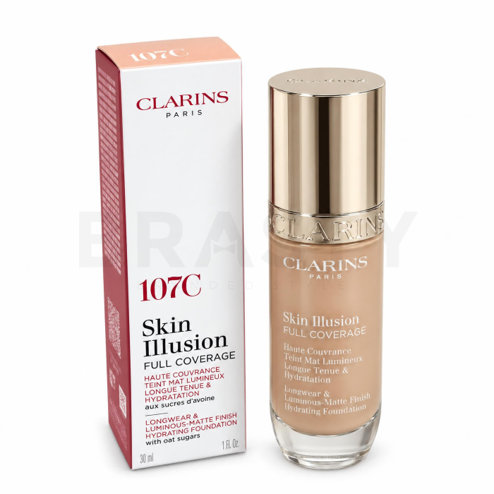 Clarins Skin Illusion Full Coverage Foundation dugotrajna šminka 107C 30 ml