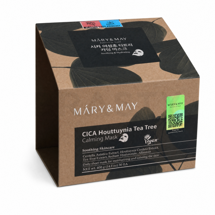 Mary & May CICA Houttuynia Tea Tree maszk Calming Mask 30 pcs