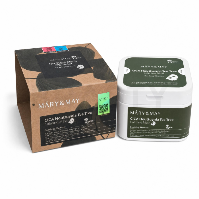 Mary & May CICA Houttuynia Tea Tree maszk Calming Mask 30 pcs