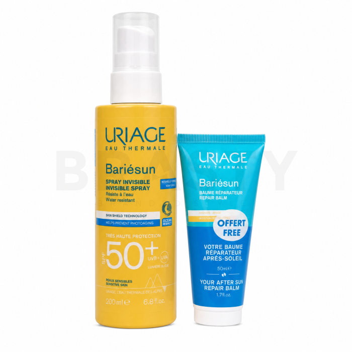 Uriage Bariésun kit para un bronceado perfecto Invisible Spray SPF 50+ + After Sun Repair Balm 200 ml + 50 ml