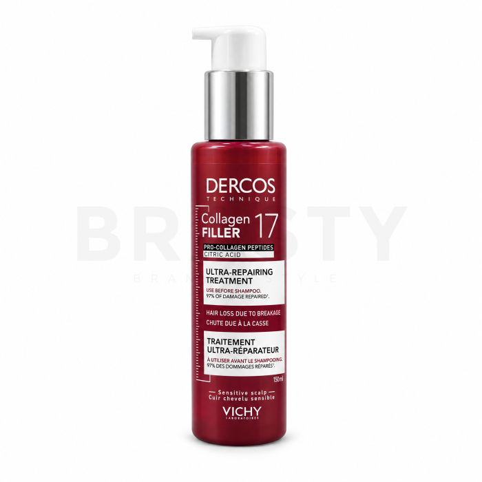 Vichy Dercos Collagen Filler 17 Ultra-Repairing Treatment predšampónová starostlivosť pre posilnenie vlasového vlákna 150 ml