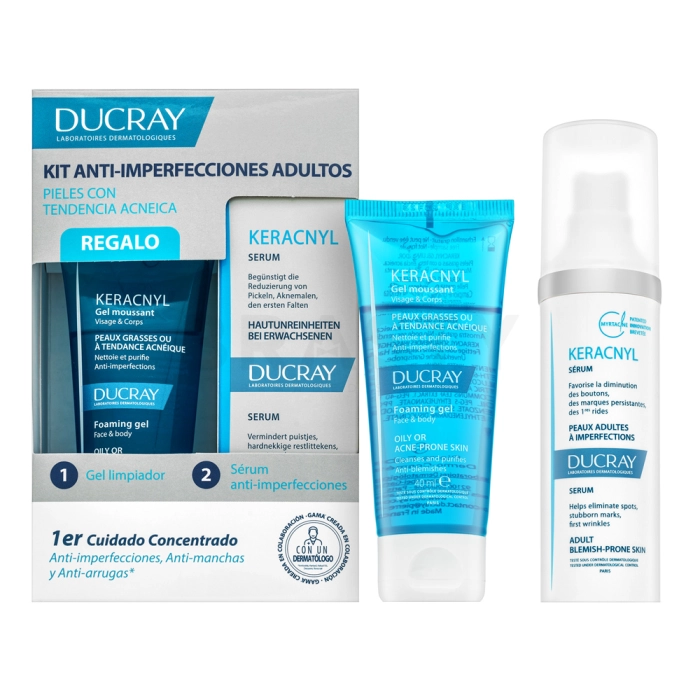 Ducray Keracnyl készlet Serum + Cleansing Gel 30 ml + 40 ml