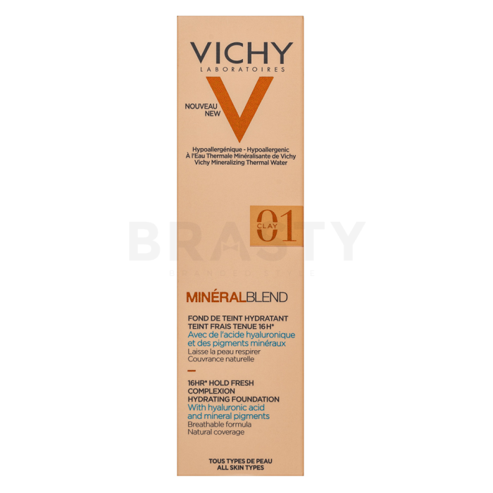Vichy Mineralblend Fluid Foundation folyékony make-up hidratáló hatású 01 Clay 30 ml