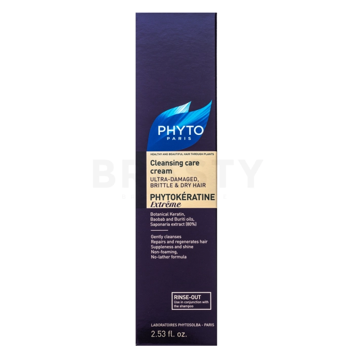 Phyto Phytokératine Extreme Cleansing Care Cream tisztító balzsam nagyon száraz és sérült hajra 75 ml